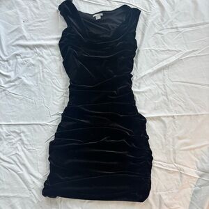 H&M Black Velvet Mini Dress
